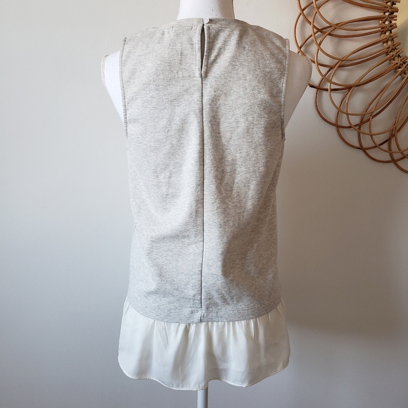 J. Crew Grey Sleeveless Blouse | Ruffle Hem | XS - Picture 5 of 10